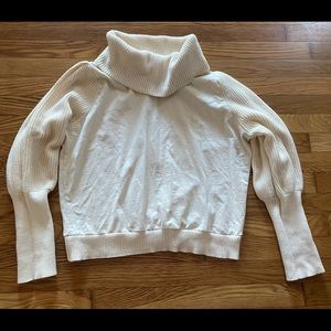 Dolan from Anthro Balloon Sleeve Cream Cowl Neck Turtleneck Sweater XL